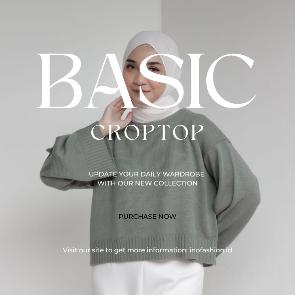 Basic Crop Top Oversize Crop Top Rajut Sweatshirt Crop Oversize Panjang Lengan Sweater Oversize