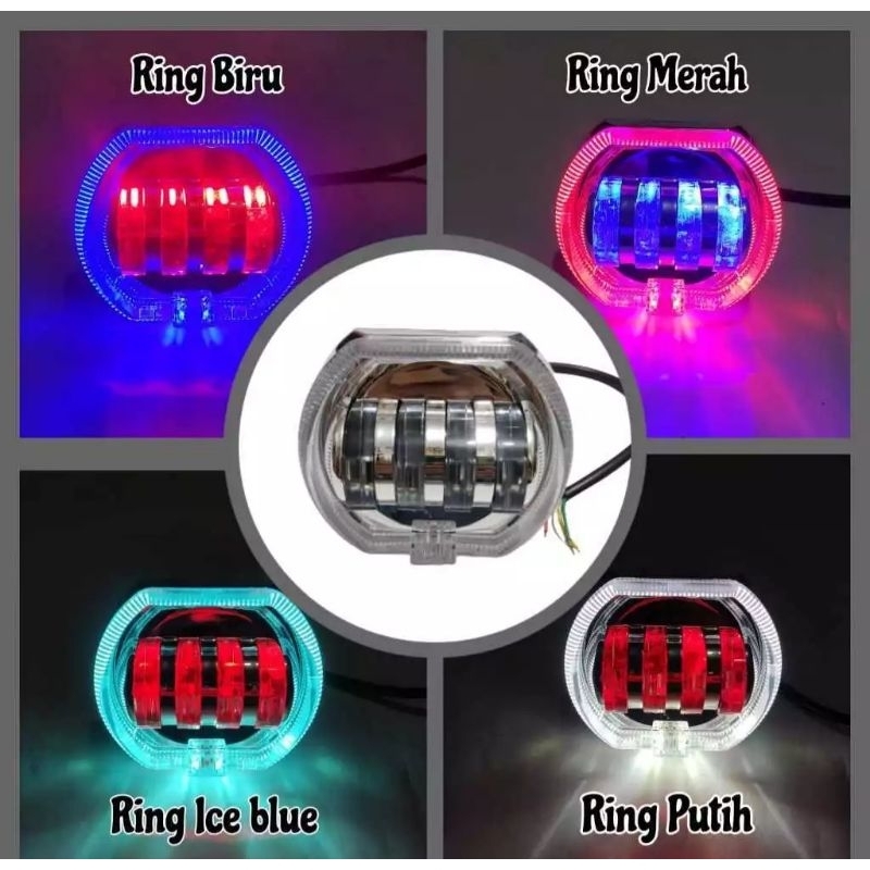 Lampu daymaker projie proji BILED LED 4 mata shroud BMW 8D lampu tembak cut off biled