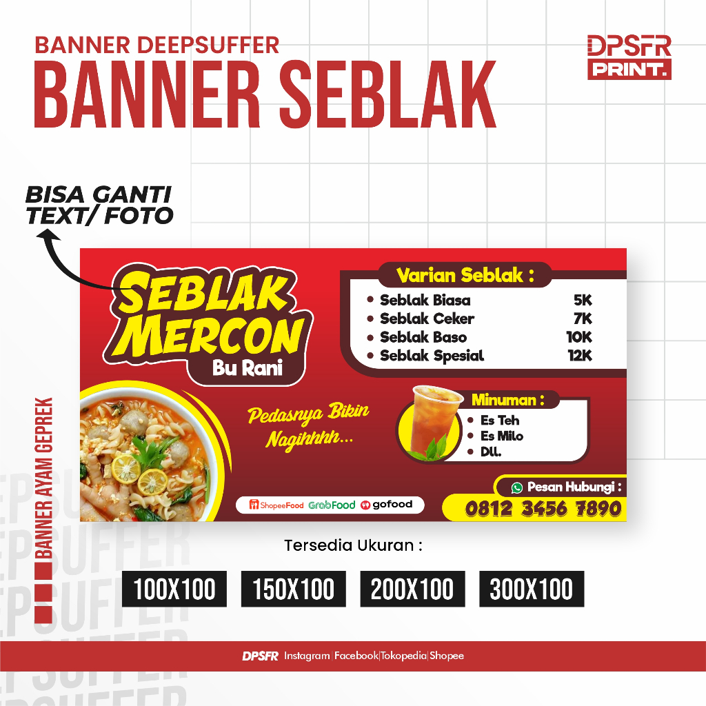 CETAK BANNER / SPANDUK / BALIHO - SEBLAK CUSTOM