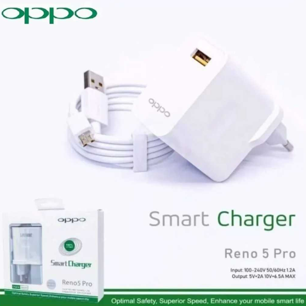 Charger Oppo Reno 5 Reno 5 Pro Reno 5F Pro 65W Smart Charger SUPER VOOC Micro USB & Type C