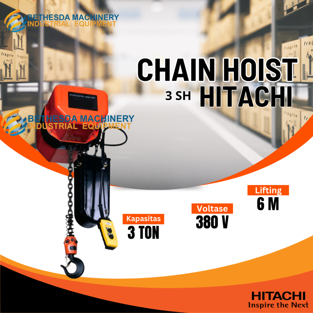 Hitachi 3 TON Hoist Crane 380 Volt Electric Chain 3 TON 380 Volt 3 SH