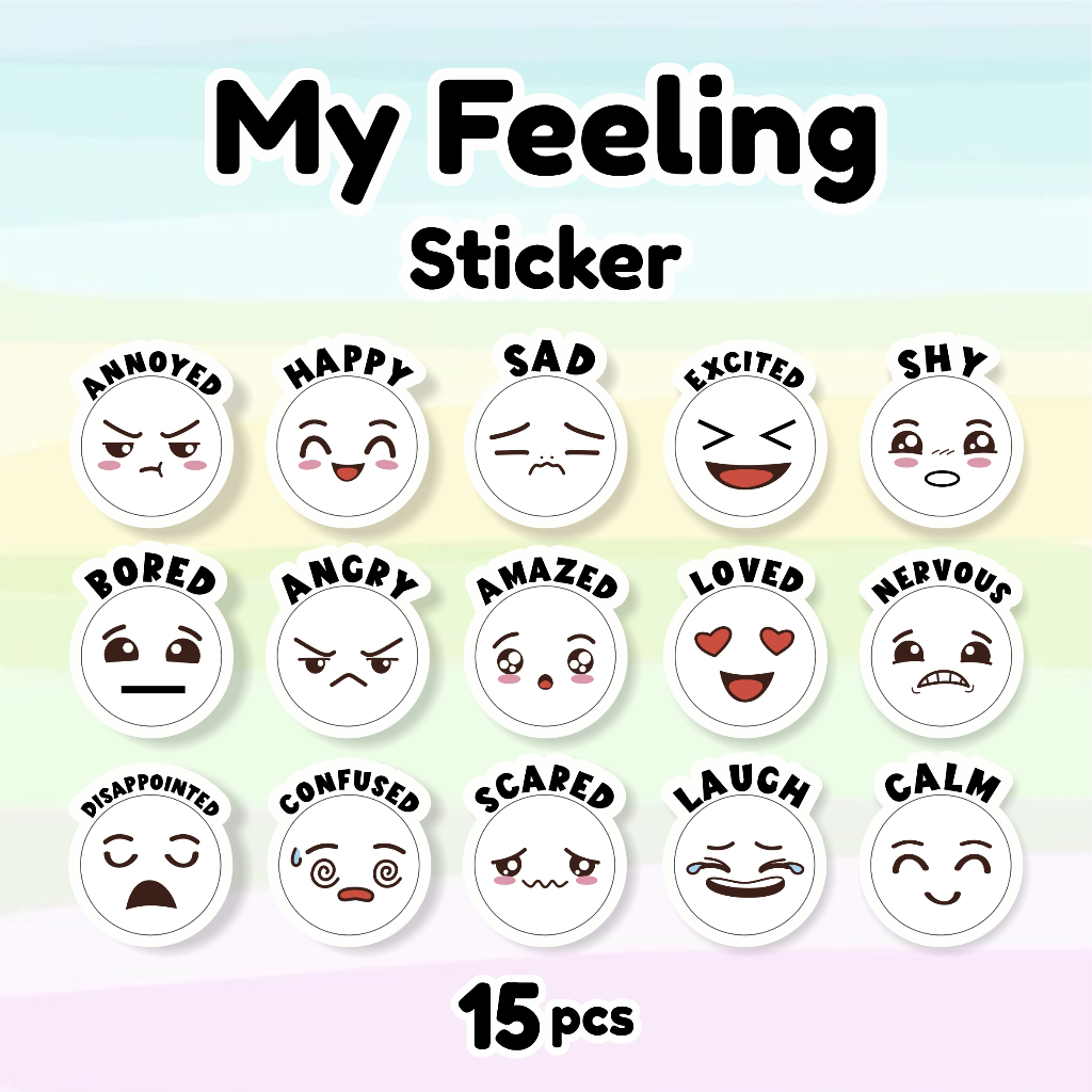 

15 Pcs My Feeling Sticker / Stiker Perasaan Anak