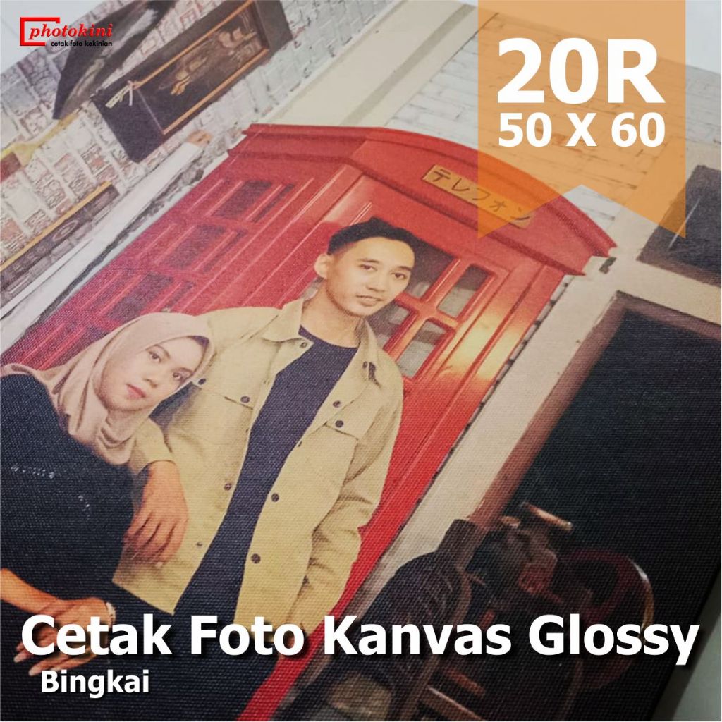 Cetak Foto Kanvas Glossy 20R Bingkai