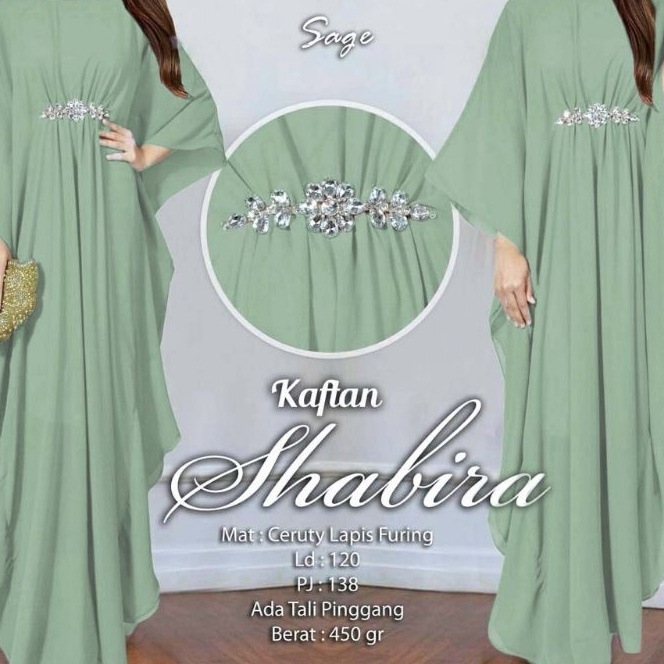 Super Shabira kaftan Batwing  Kaftan Shabira One Size MXXL LD 12 DALAM ADA TALI
