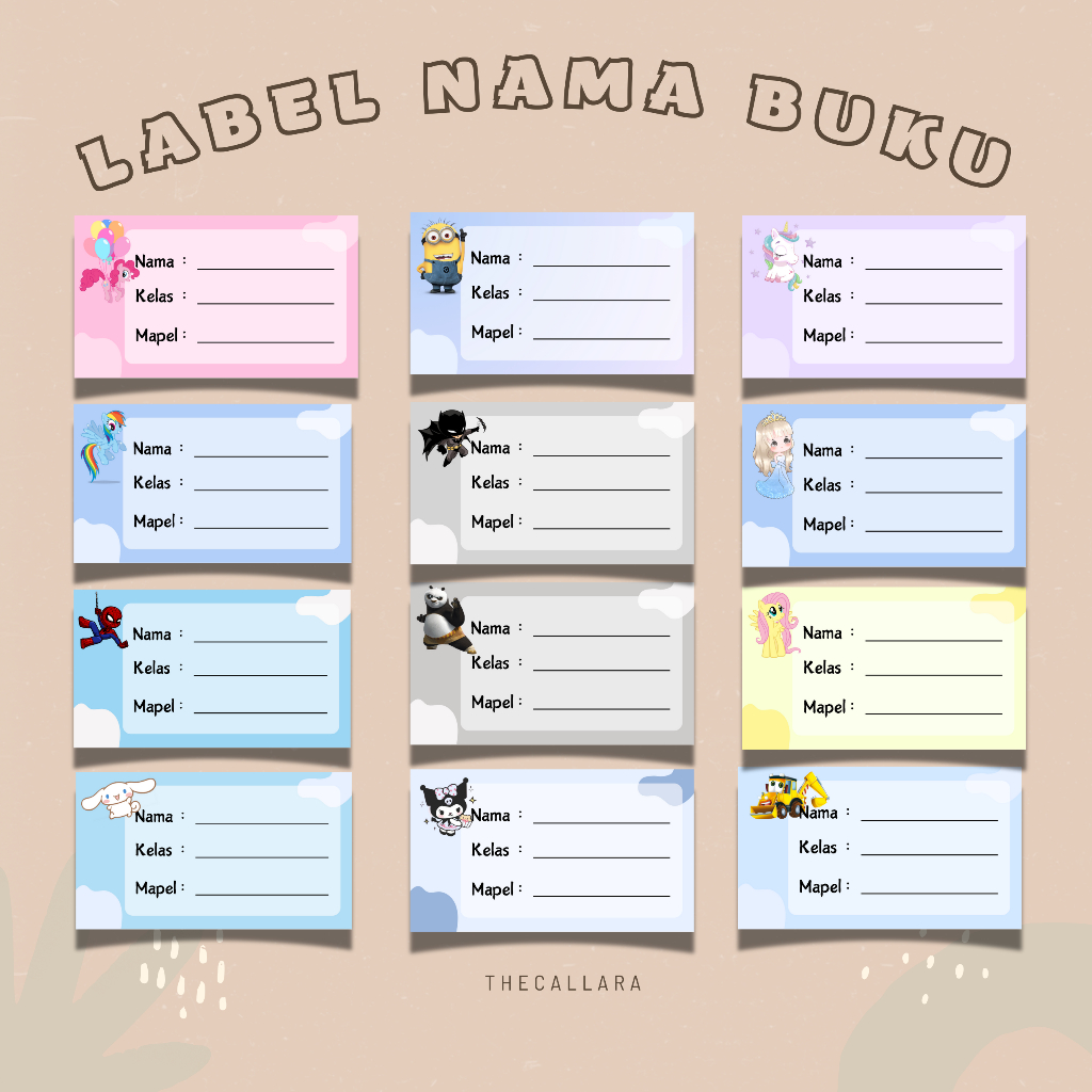 

Label Nama Buku - 1 Set isi 30 Pcs - Stiker Nama