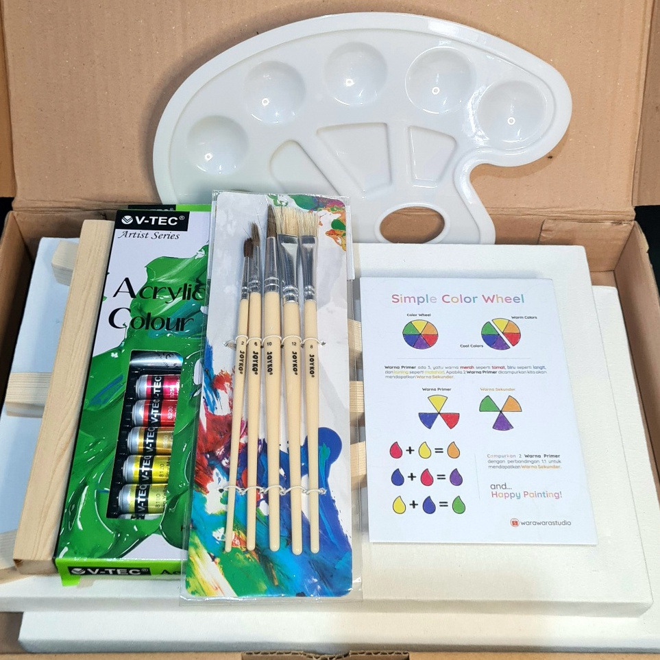 

Paket Melukis Painting Kit Lengkap Premium 2 Kanvas 3x2 Easel Cat Akrilik Palet Kuas BEST VALUE r LO3
