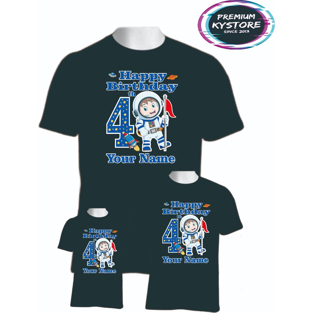 Kaos Ulang Tahun Couple Family Motif Astronot