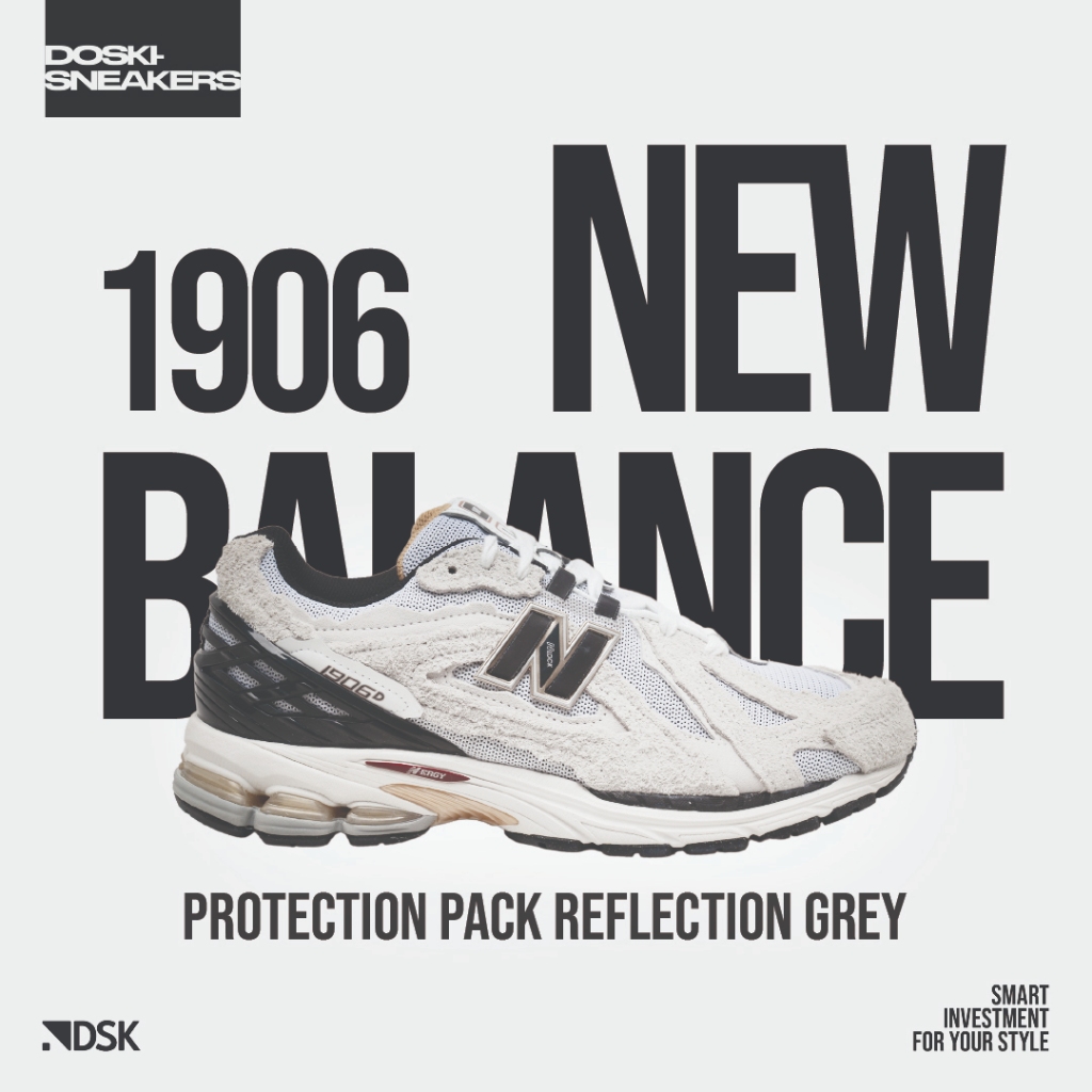 New Balance 1906 Protection Pack Reflection Grey 100% Original Sneakers Casual Pria Wanita Sepatu Or