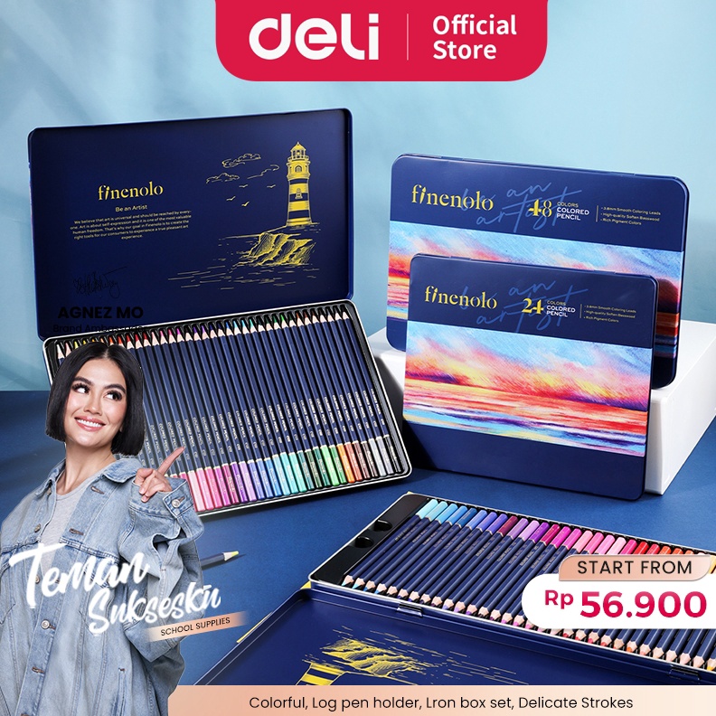 

Deli Colored Pencil Pensil Warna 24 36 48 72 Warna Lebih Panjang Teknologi Hybrid EC122 q AP2