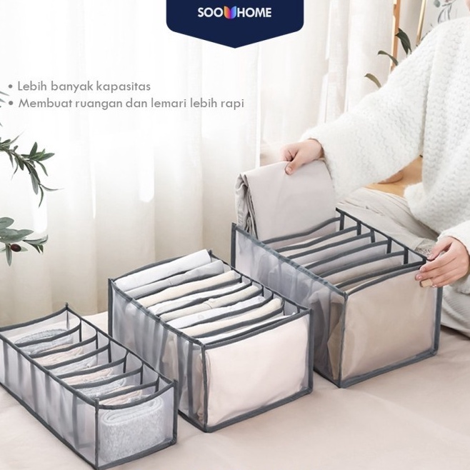 Terjangkau Kotak Sekat Organizer Laci Penyimpanan Pakaian Dalam Baju Premium