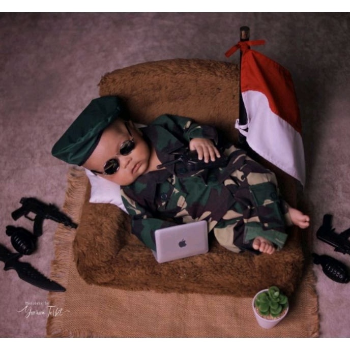 KP8 NEW KATALOG KOSTUM FOTO NEWBORN BAJU TENTARA BAJU TNI NEWBORN