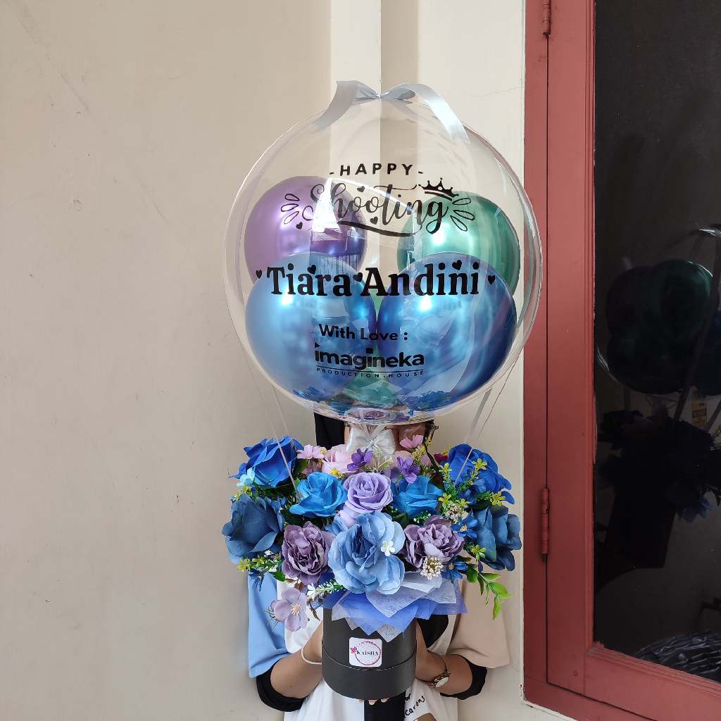 Buket Balon Bunga Artificial Bucket Bunga Balon Kado Bunga Buket Bunga Balon