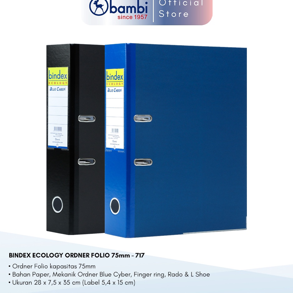 

Bindex Ecology Ordner Folio JUMBO SIZE 75 mm Paper Lever Arch File kode 717 t QV6