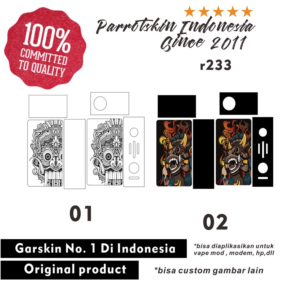PAKET HEMAT Garskin Skin hotcig r233 full body Reog Edition sticker bisa custom