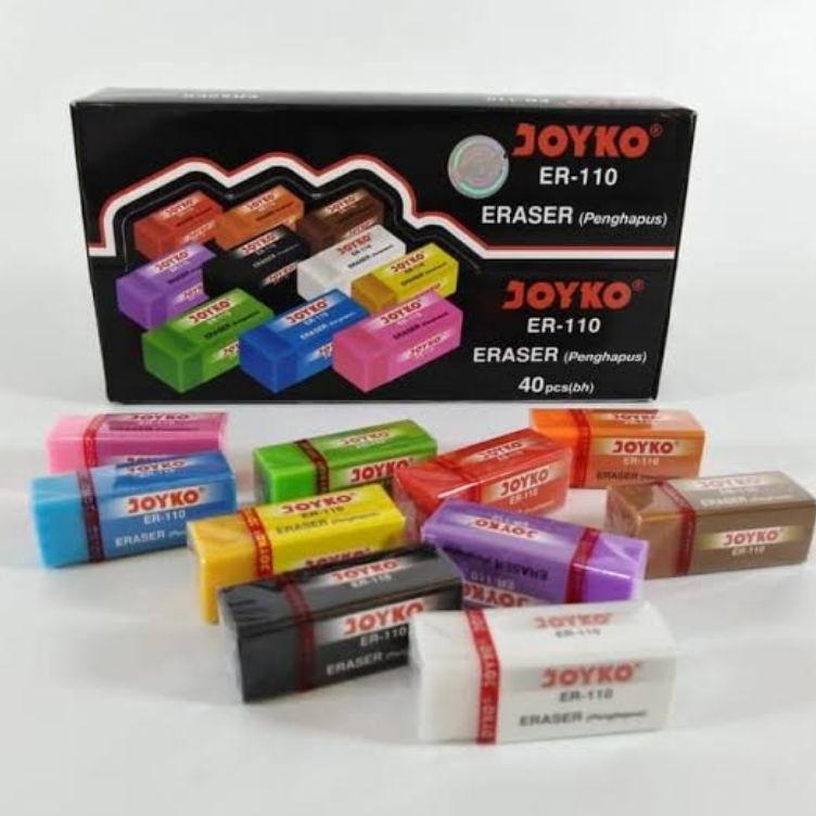 

BOX ISI 4 PENGHAPUS PENSIL JOYKO ER11 WARNA ERASER STIP t O4N2