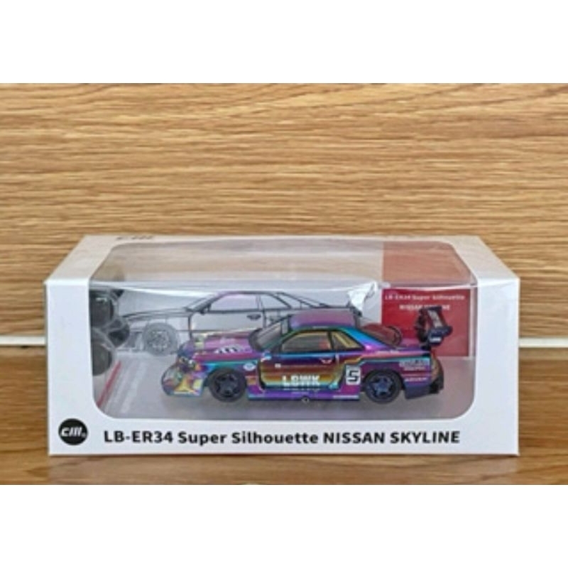 CM Model LBWK ER34 R34 Super Silhouette Chrome Chase Car
