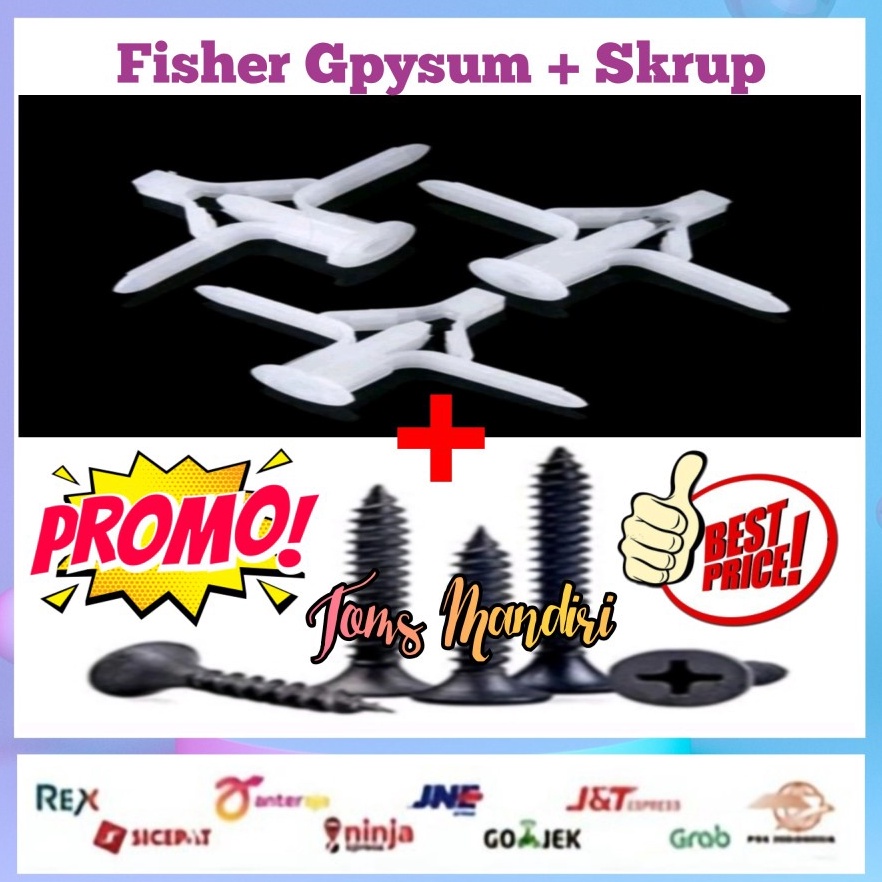 LUAR BIASA Gpysum fiser  Skrup isi 5 Pcs