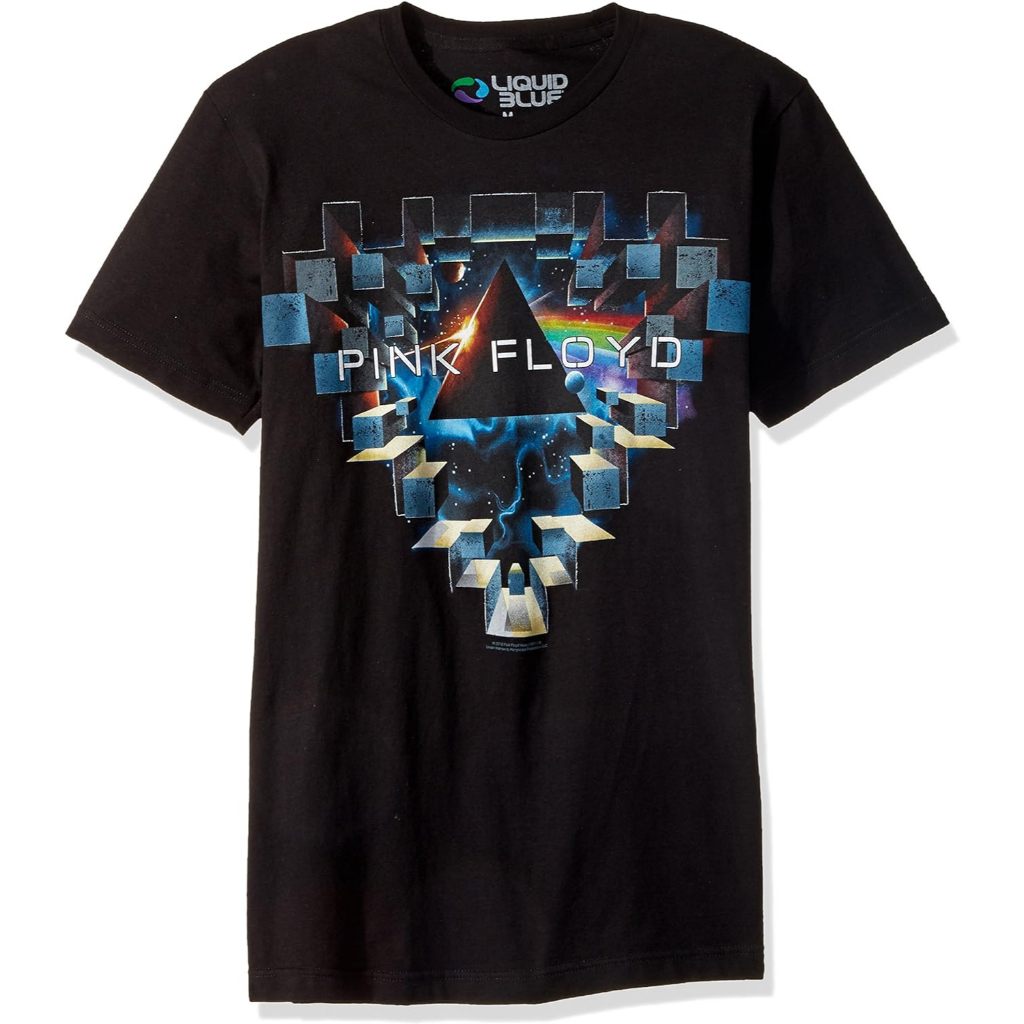 Baju Kaos Dewasa Liquid Blue Men's Pink Floyd Space Window Short Sleeve T-Shirt