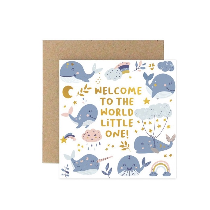 SPONTAN Kartu Ucapan Baby  New Born Card Harvest Baby Wishes  Welcome Boy