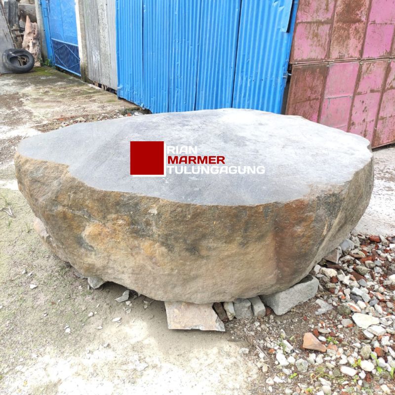 Meja / Kursi Taman Outdoor Super Besar Batu Sungai Alam
