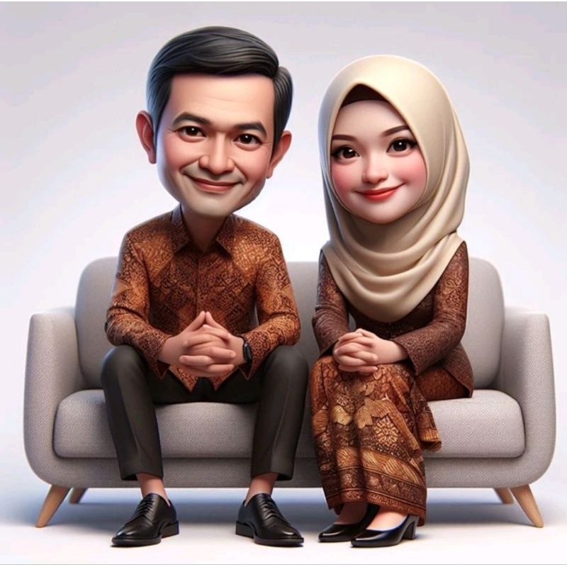 Jasa Desain Foto Karikatur Pasangan