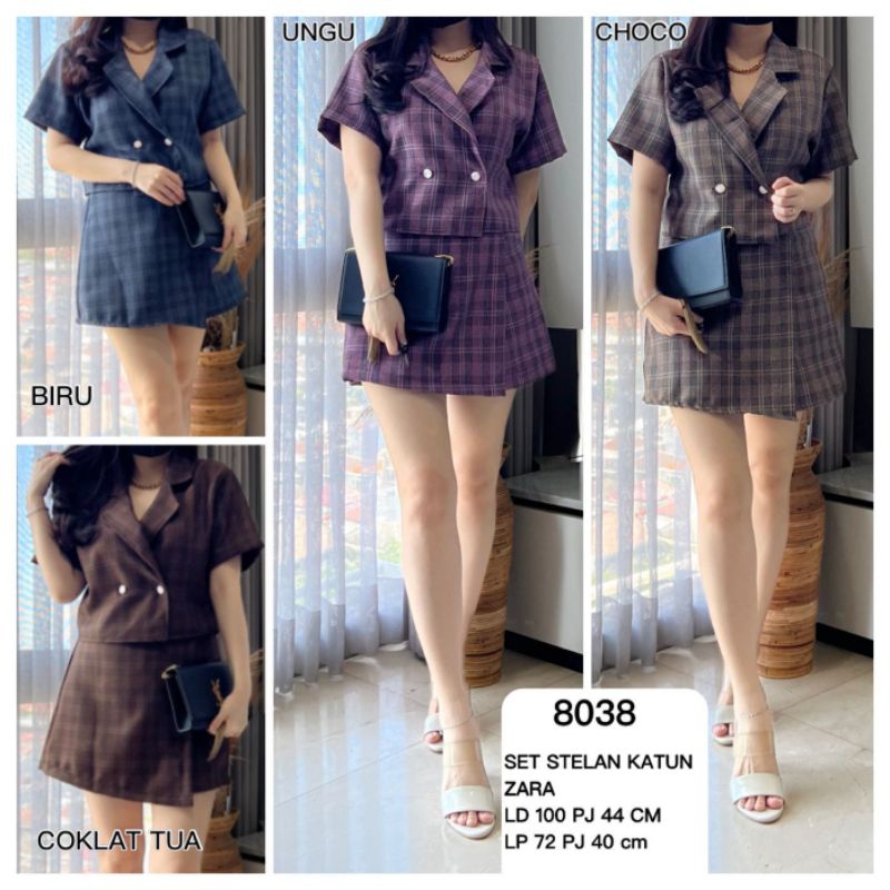 SET STELAN CELANA ROK KATUN ZARA IMPORT 8038 158.000 Katun zara