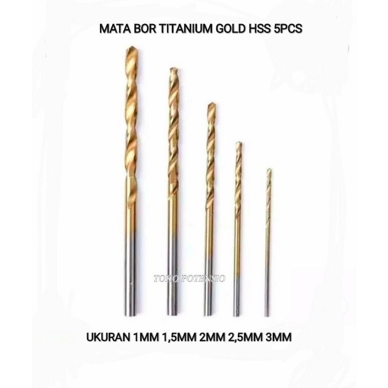 MATA BOR BESI TITANIUM GOLD HSS 5PCS