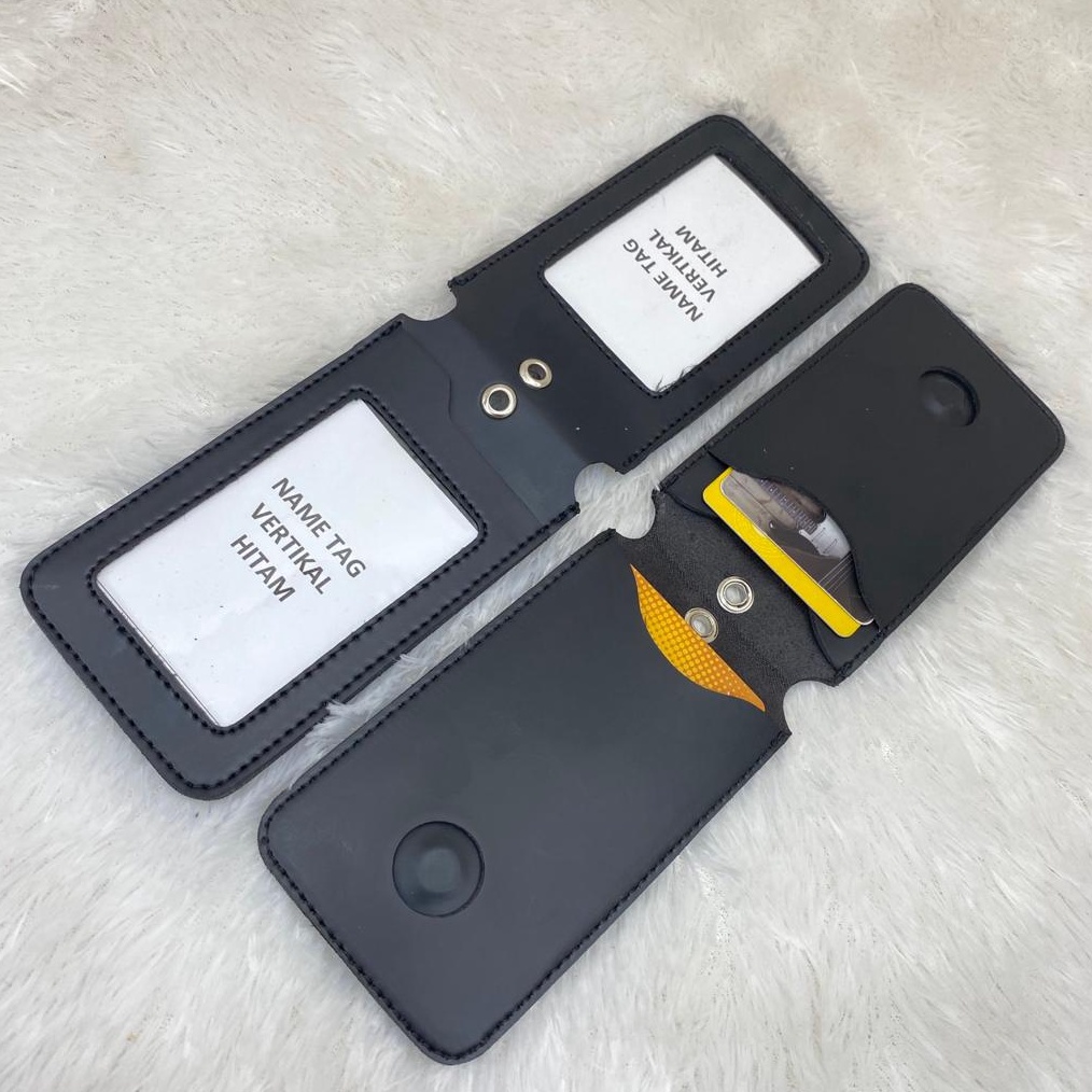 

NAME TAG BOLAK BALIK MAGNET 2 in 1 KULIT ID CARD HOLDER KULIT ID CARD GANTUNGAN NAMA RR4 g V7B4