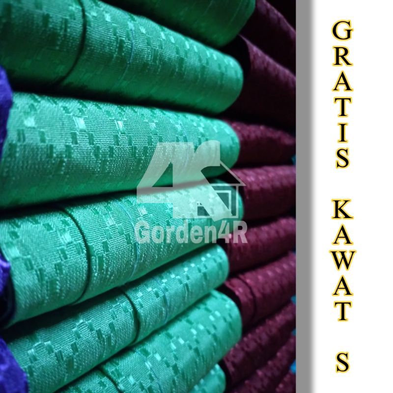 GORDEN JENDELA PINTU RUMAH/ MOTIF SIDO MODEL PLISKET WARNA HIJAU MUDA DAN TUA