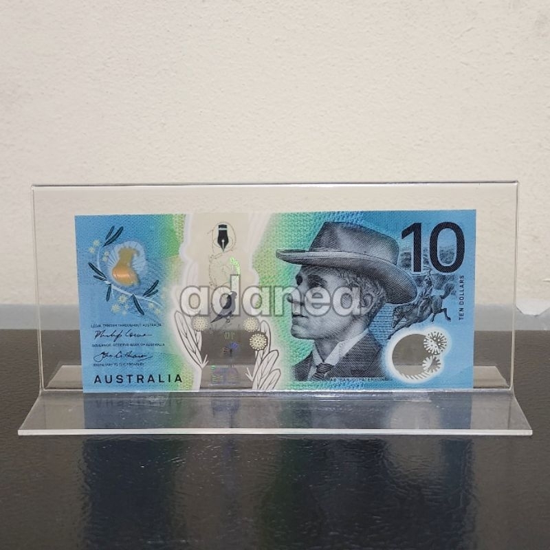 Pajangan Hiasan Akrilik Display Uang Australia 10 Dolar Polymer
