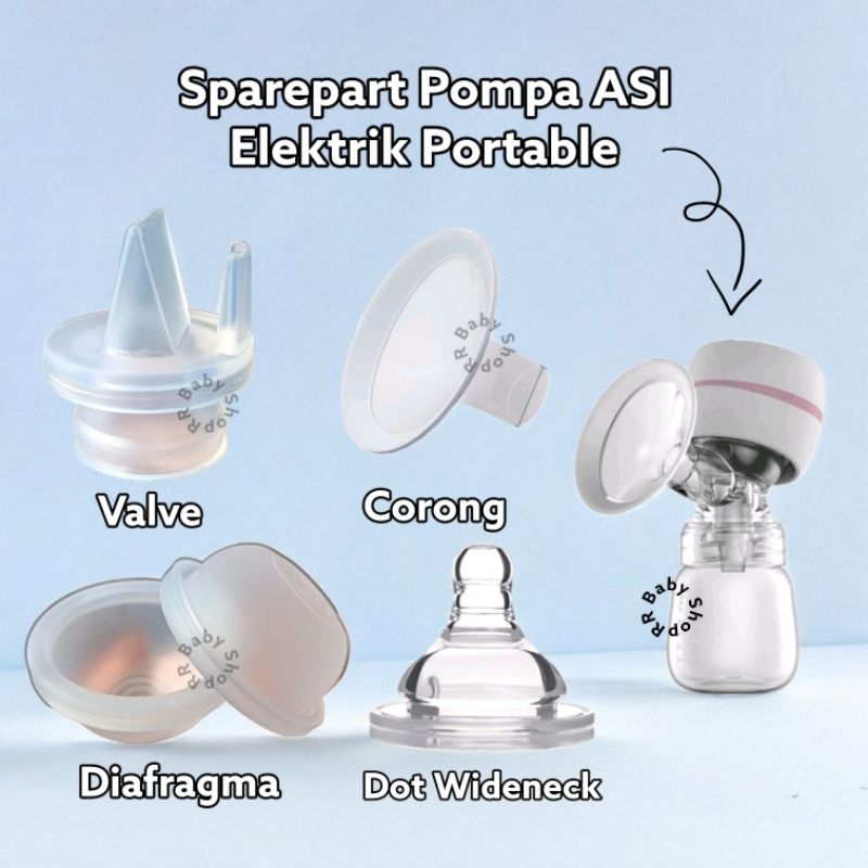 Sparepart Pompa ASI Elektrik Portable Valve, Diafragma, Corong, Dot wideneck / Aksesoris Pompa ASI P