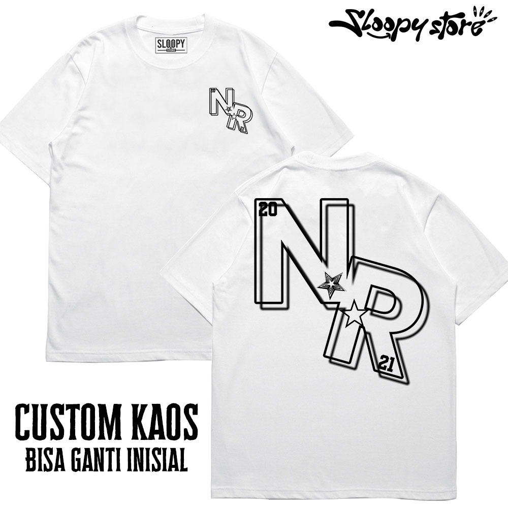 SLOOPY Kaos Custom Bucin INISIAL bisa ganti nama /Kaos Bucin/Kaos Pasangan/Kaos couple