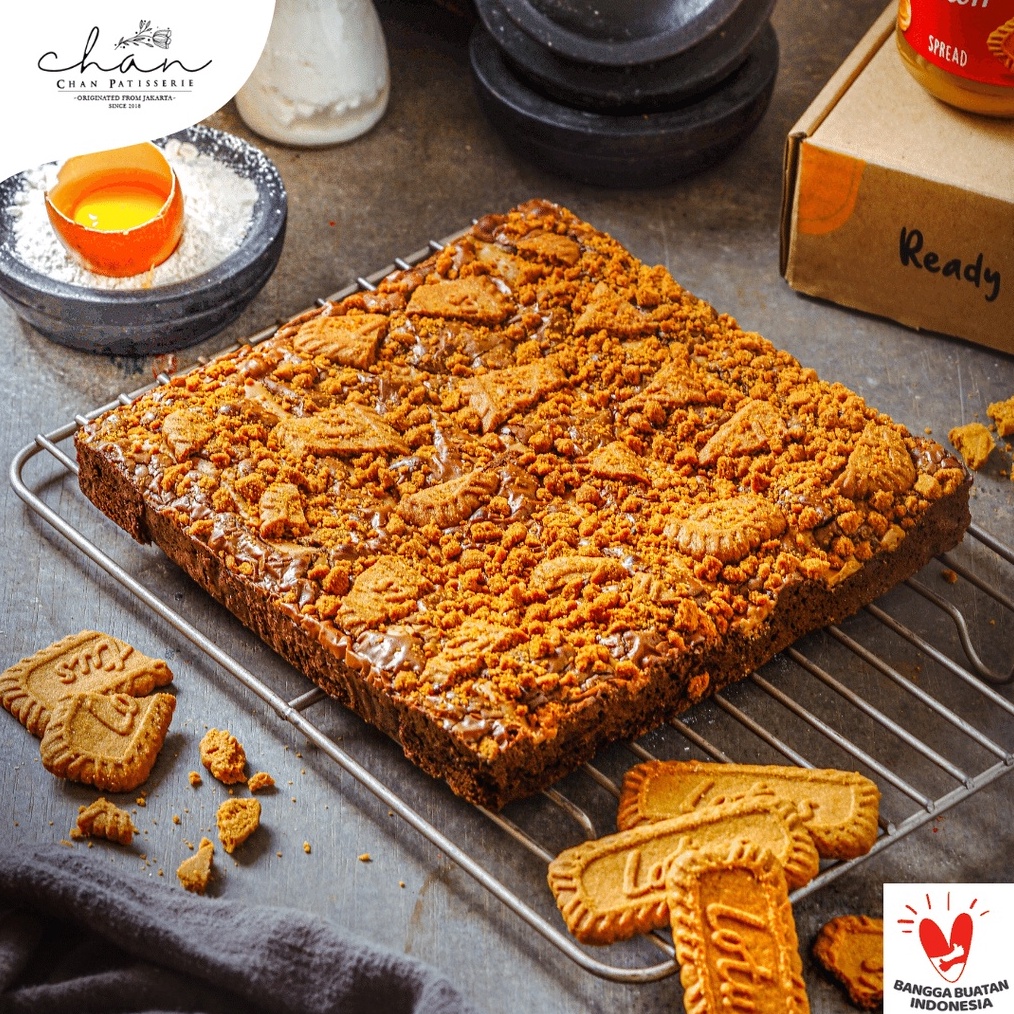 

TERMURAH Brownies Fudgy Lotus Biscoff Chan Patisserie 2x2cm