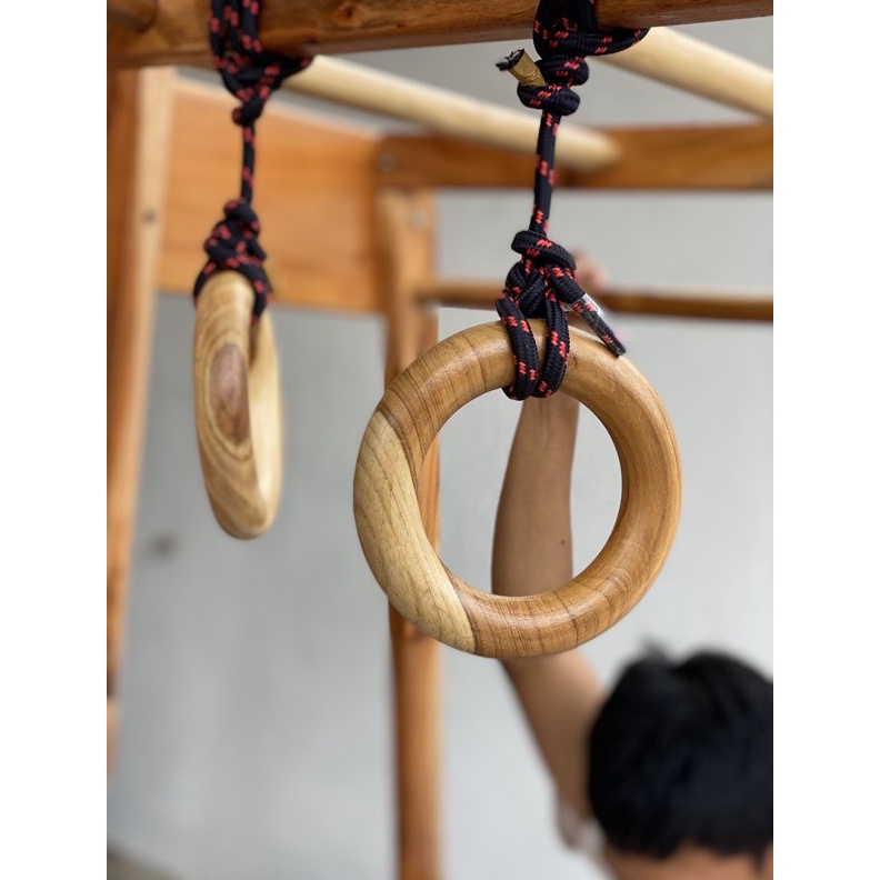 EKSKLUSIF Mainan kayu ring jati  Wooden ring brakiasi kayu jati sepasang