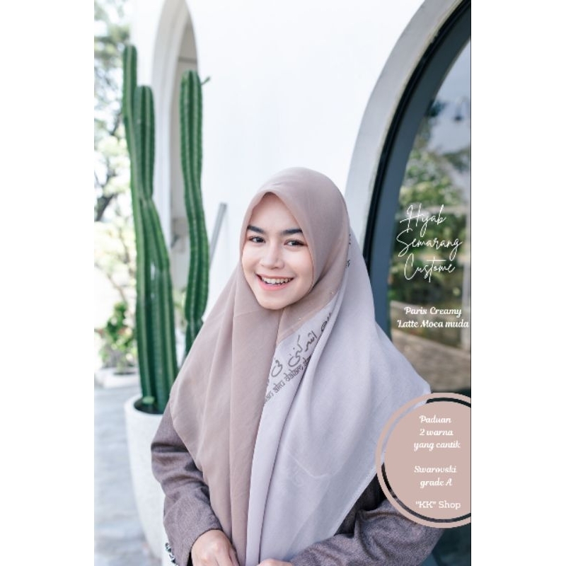 Hijab Semarang Custome | Hijab Custome Nama | Hijab Paris 2 Warna