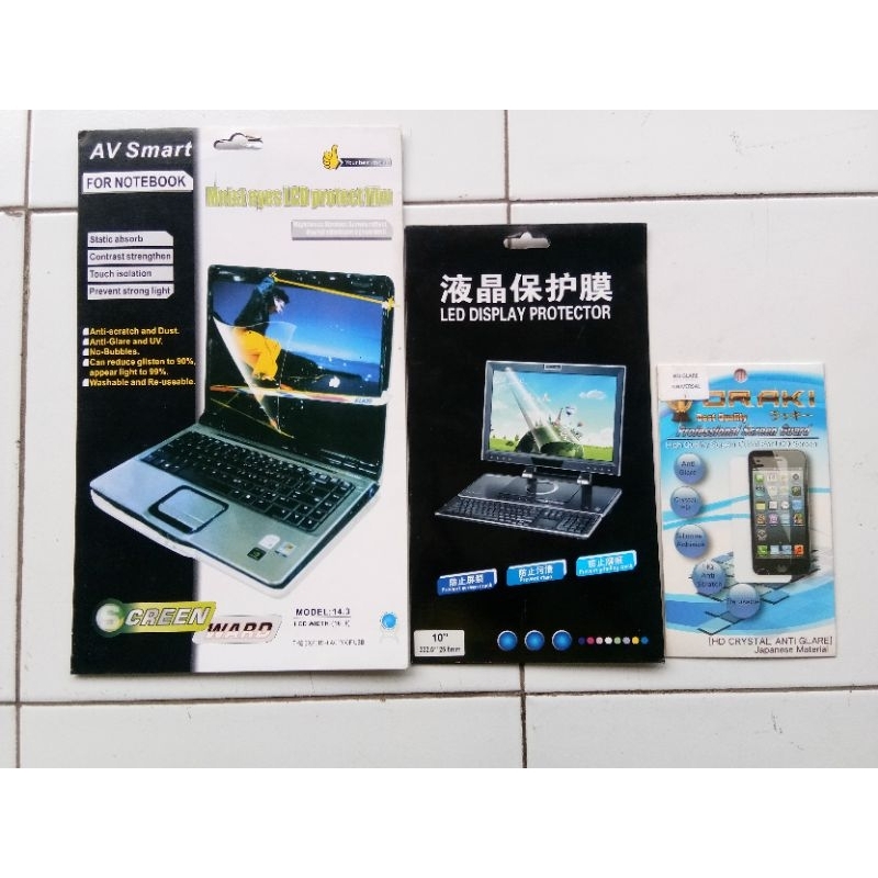 ANTI Gores Plastik Bening Screen Guard Universal HP TAB Notebook Laptop 7inc 10inc 14.3inch