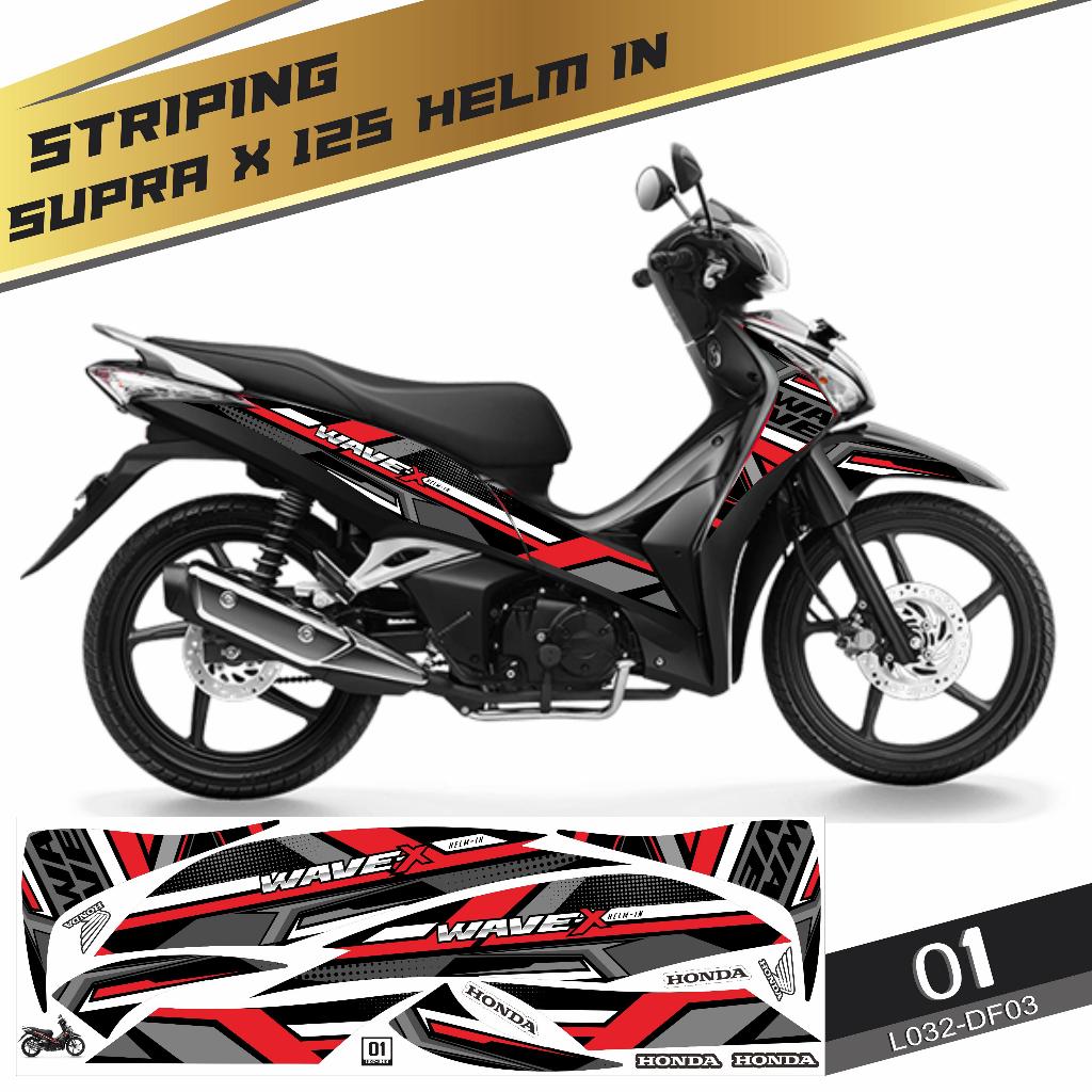 Stiker striping Decal Honda Supra X 125 Helm In 2012-2013 Semifullbody Variasi DF03