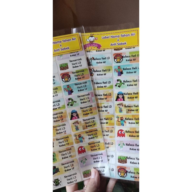 

Cute labels sticker tahan air anti sobek motif mine craft