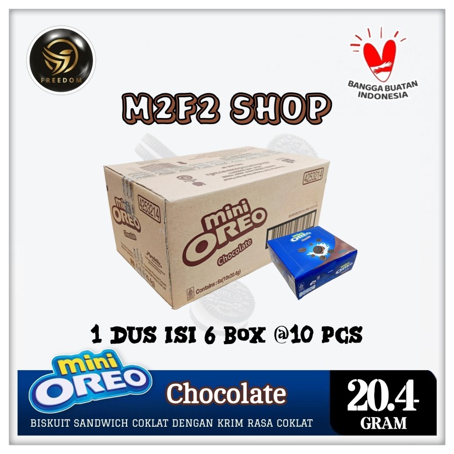

Biskuit Oreo Mini Sandwich Chocolate Cream | Krim Cokelat - 20,4 gr (Kemasan Karton)