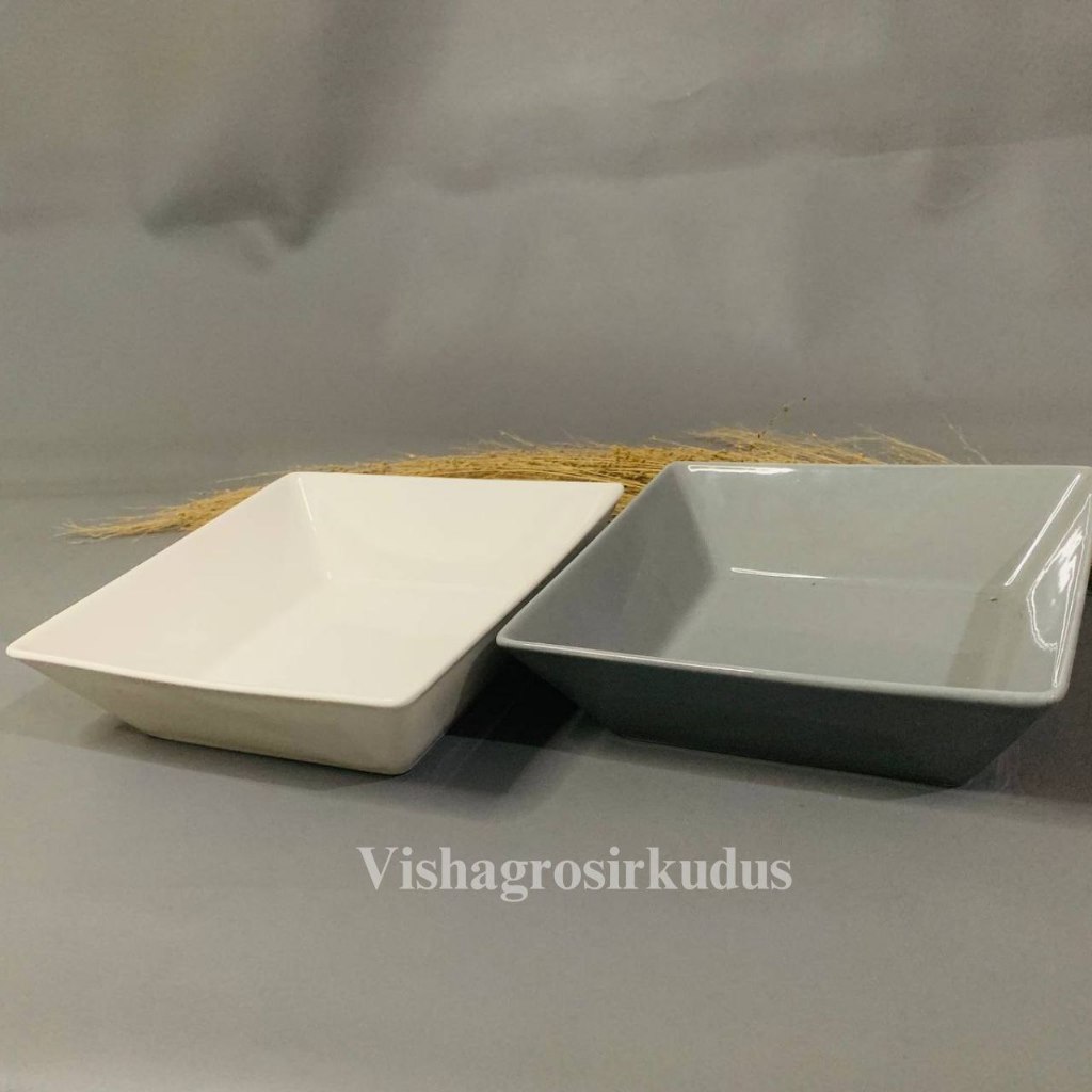 Bowl Mangkok Polos Kotak Sango Bahan Keramik Cantik