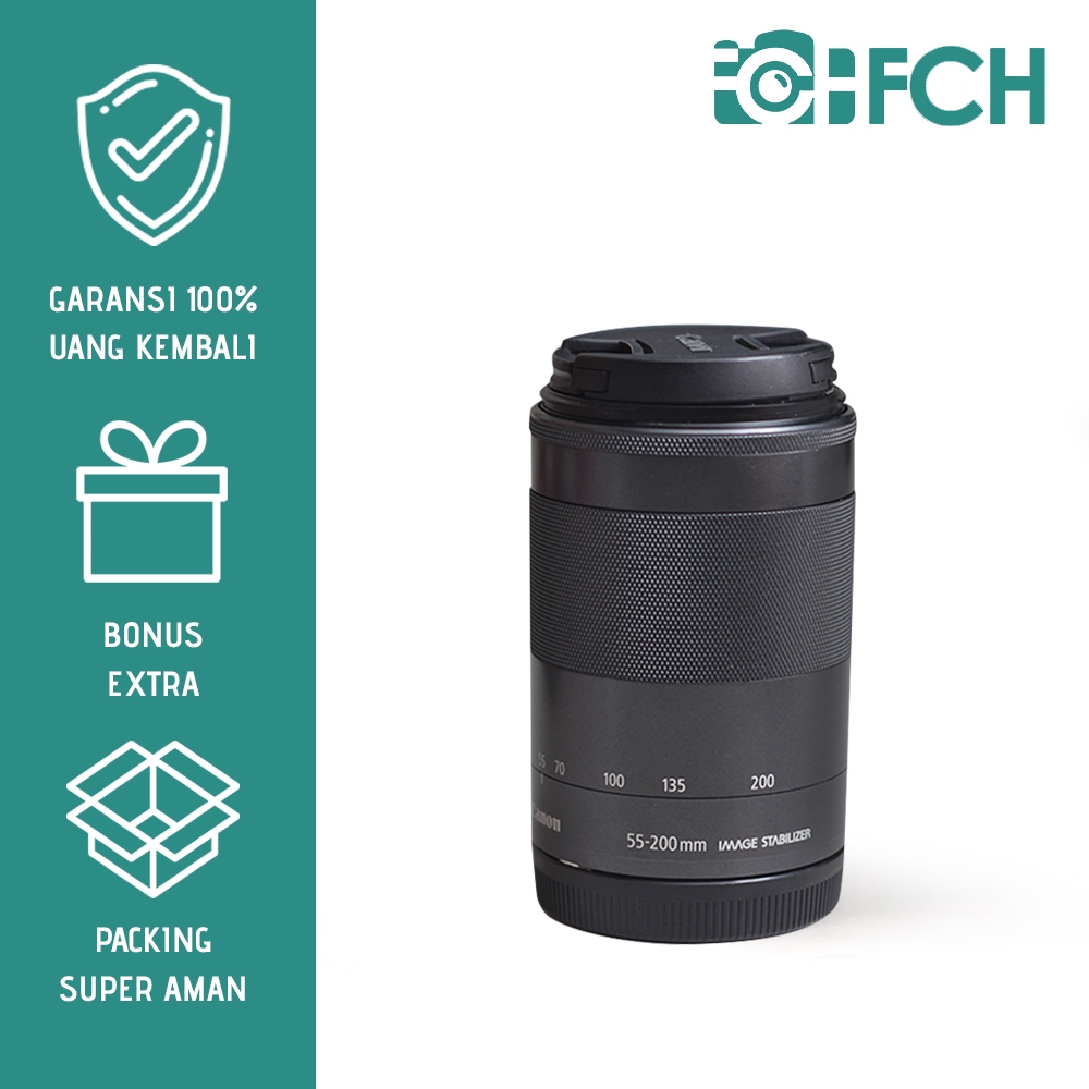 LENSA CANON 55-200MM F4.5 MULUS HASIL BOKEH FOR SERI EOS M M10 M100 M200 M3 M5 M50