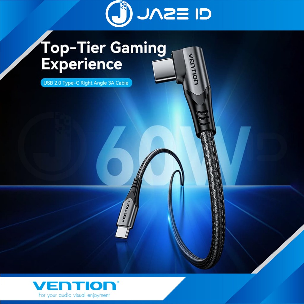 Vention Kabel USB Type C to C PD C 3A Fast Charge QC 4.0 60W Pendek Siku Android Iphone 15 0.5m 1m