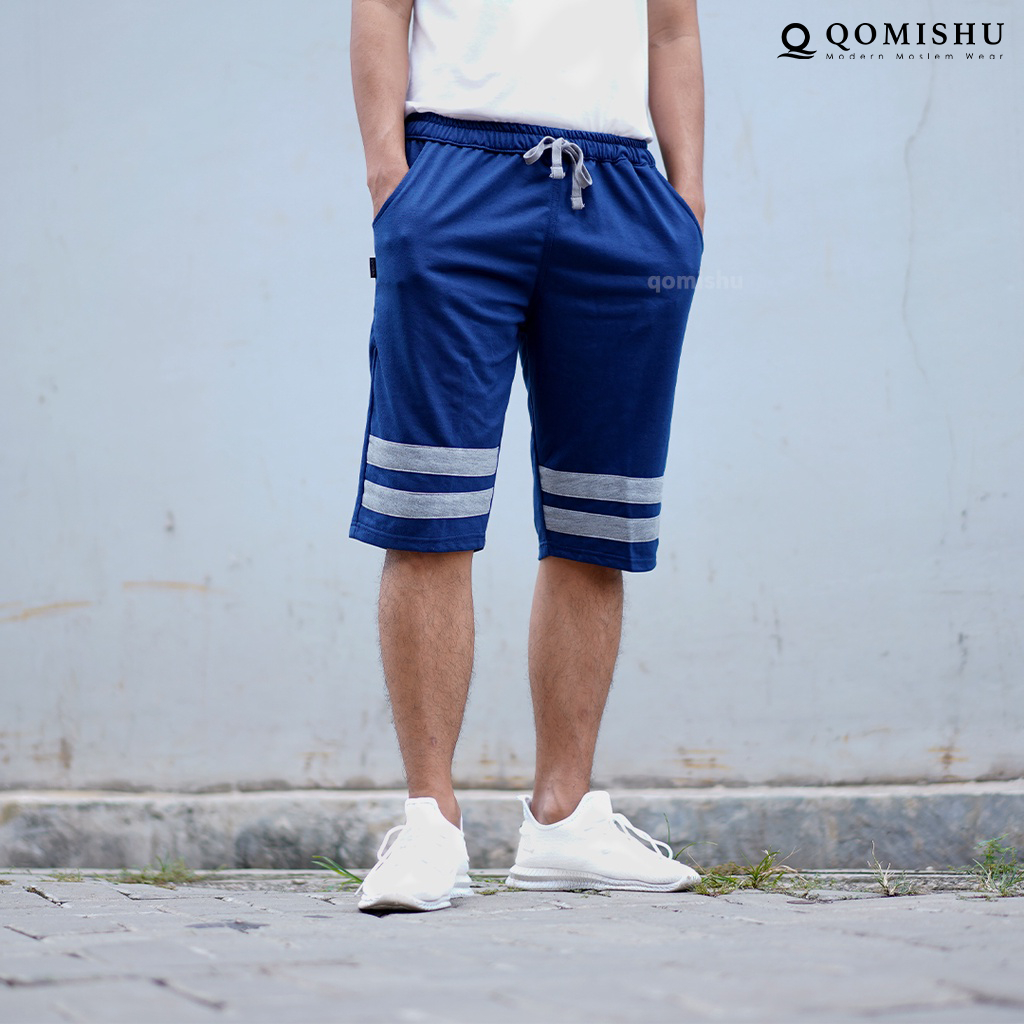 Qomishu - celana pendek celana pendek pria ¾ short pants celana pendek pria clana cowok polos - NAOK