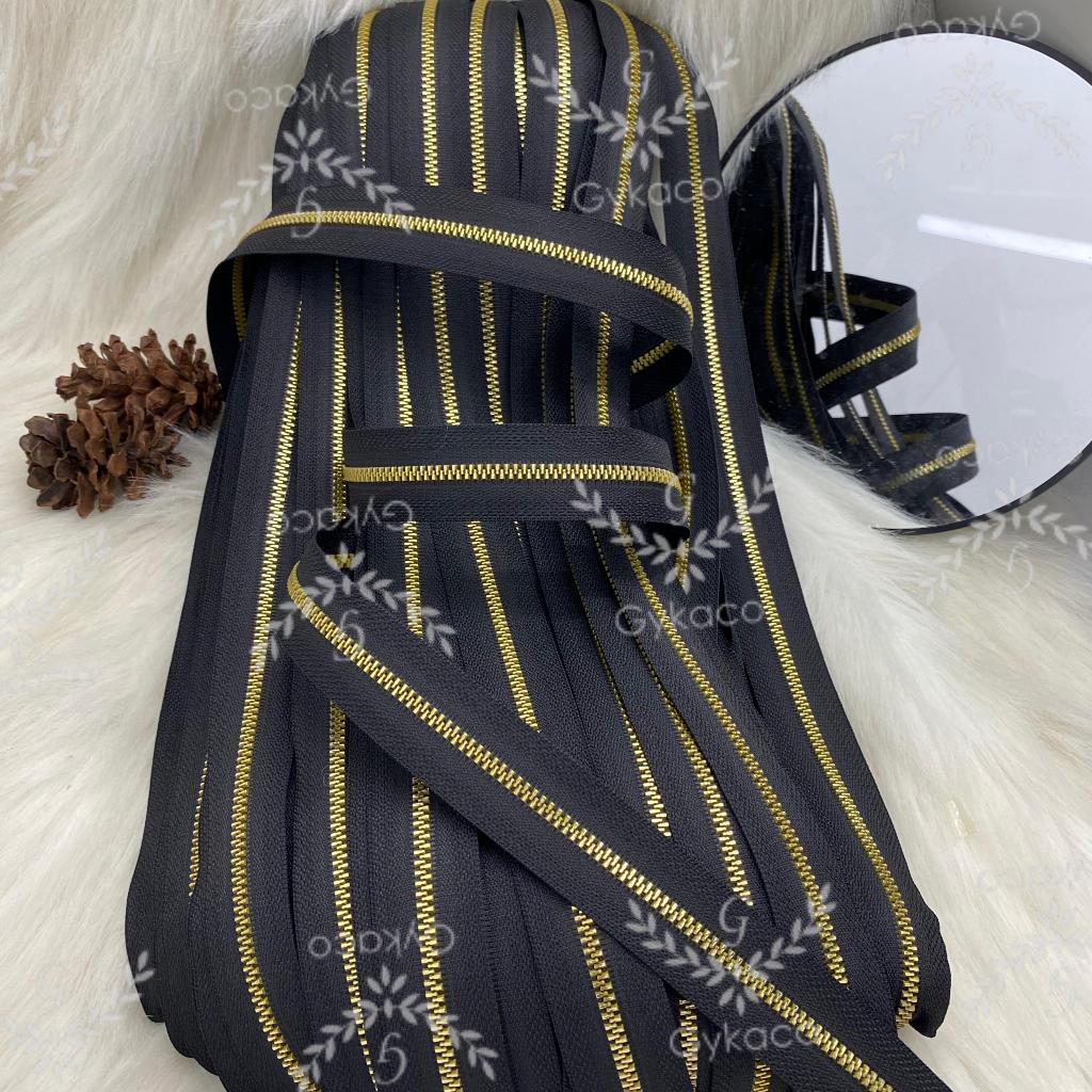 Daun Resleting No. 3 BESI (2 Arah) EMAS MUDA - Aksesoris Tas (IMPORT)