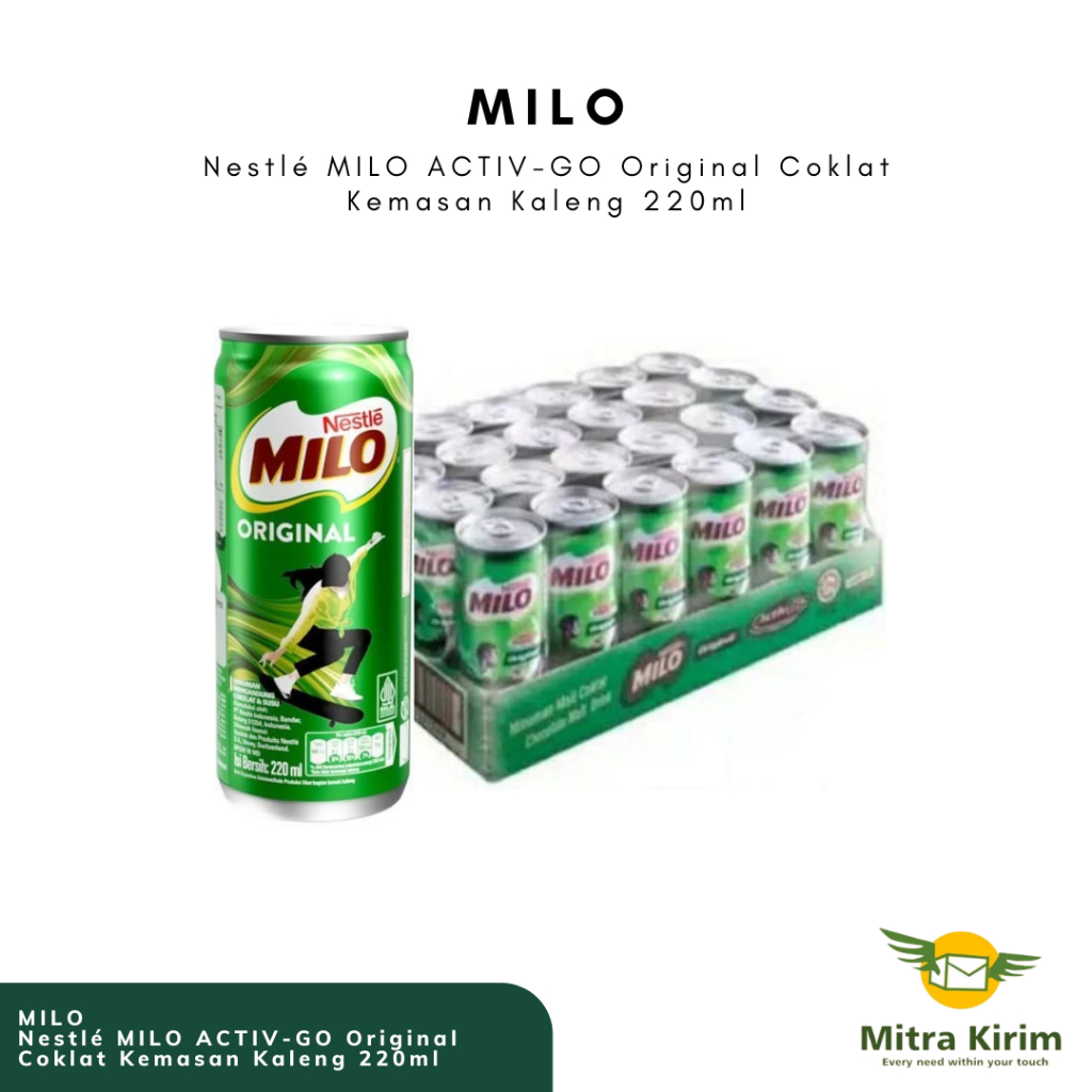 

Nestlé MILO ACTIV-GO Original Coklat Kemasan Kaleng 220ml x 24pcs - Per Dus