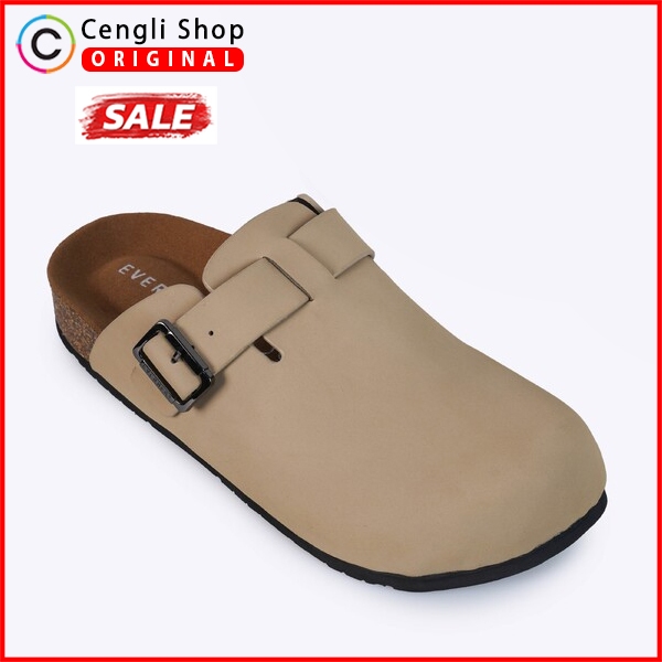 EVERBEST SEPATU SANDAL PRIA ORIGINAL LEATHER ASLI ORI SENDAL EVERBEST KASUAL CASUAL SLIP ON SLOP SEL