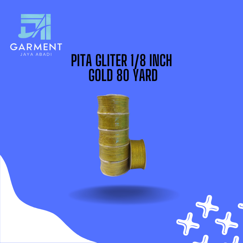 

Pita Glitter Emas 1/8 Inch 80 Yard Premium Product (Per 1 Rol)