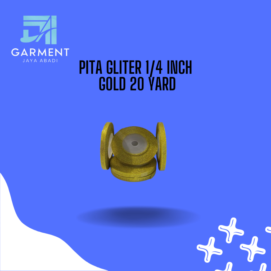 

Pita Glitter Emas 1/4 Inch 20 Yard Premium Product (Per 1 Rol)