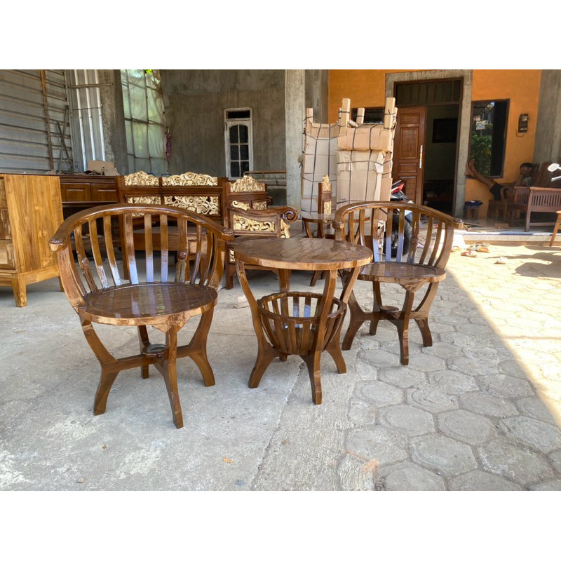 kursi teras mangkok kayu jati,kursi teras jati