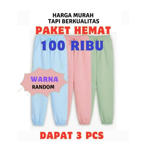 PAKET HEMAT 3PCS CELANA JOGGER SWEATPANTS / CELANA PANJANG JOGGER CASUAL STYLISH